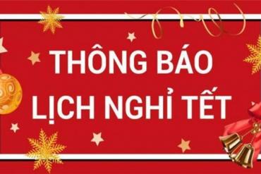 THÔNG BÁO lịch nghỉ Tết Dương lịch năm 2020
