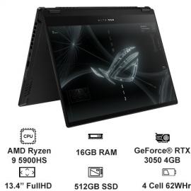Máy tính xách tay Asus GV301Q R9 5900HS/16GB/512GB SSD/RTX3050 4GB/13.4" IPS Touch/FP/Túi/Bút/Win 10/Đen/2YW_GV301QC-K6052T