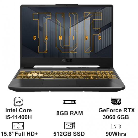 Máy tính xách tay Asus FX506HM/i5-11400H/8G/512G SSD/RTX3060 6G/15.6" FHD/Win10/Xám/2YW_FX506HM-HN018T